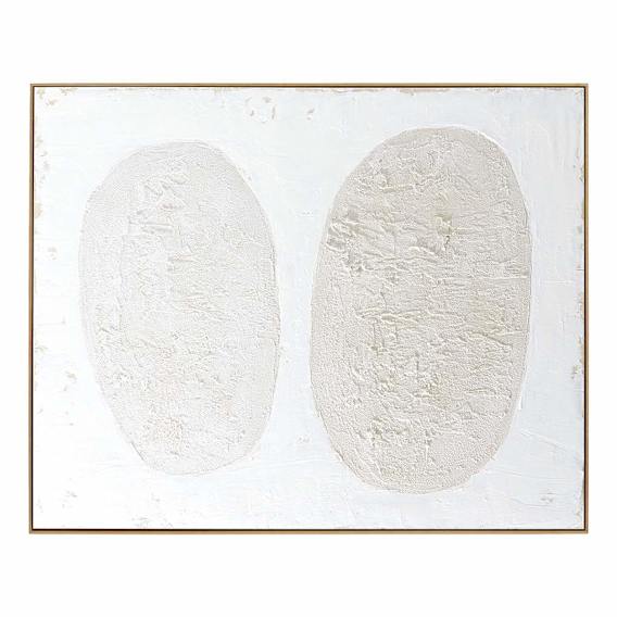 Organic Flow White 1 Box Framed Canvas in 64 x79cm