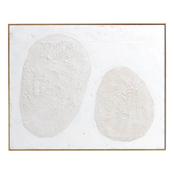 Organic Flow White 2 Box Framed Canvas in 64 x79cm