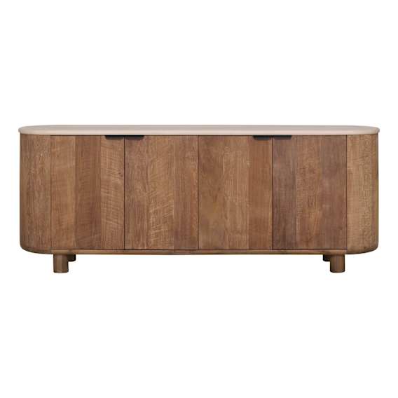 Osman Buffet 200cm in Concrete Render Mocha / Reclaimed Teak
