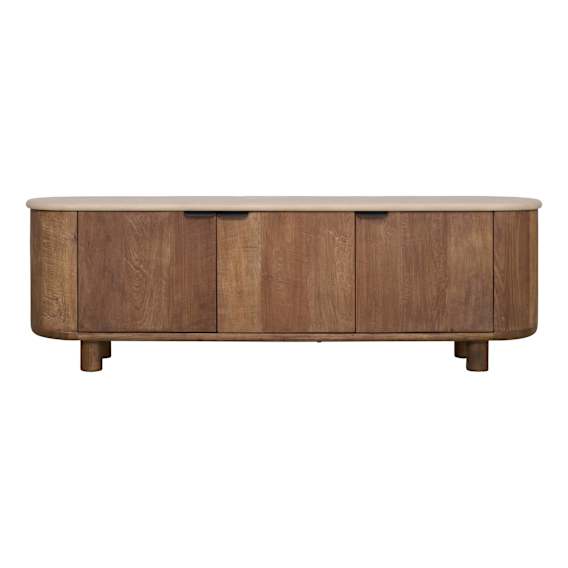 Osman Entertainment Unit 170cm in Concrete Render Mocha / Reclaimed Teak