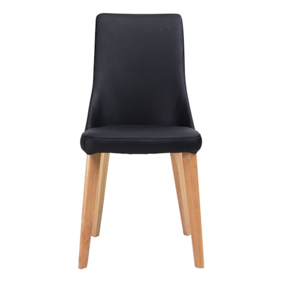Panama Dining Chair in Leather Black / Clear