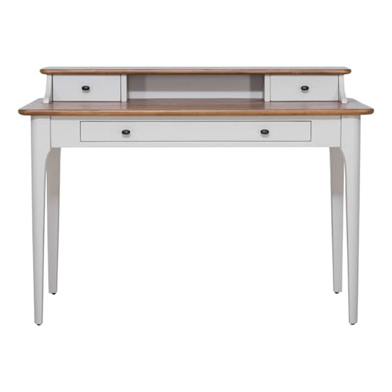 Parka Desk in Mangowood White / Clear