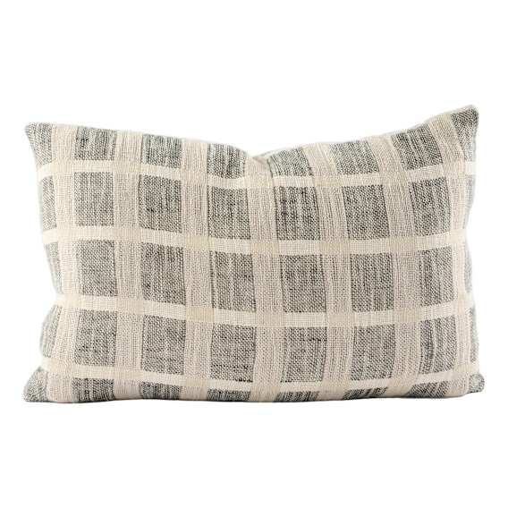 Petra Feather Cushion 40x60cm in Black/Natural