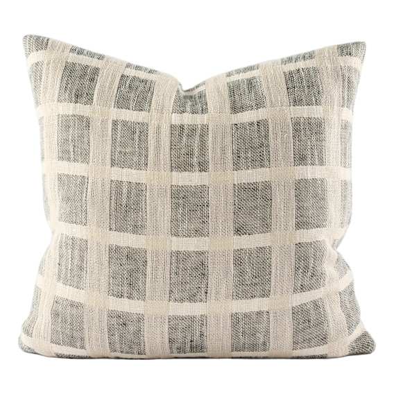 Petra Feather Cushion 50x50cm in Black/Natural