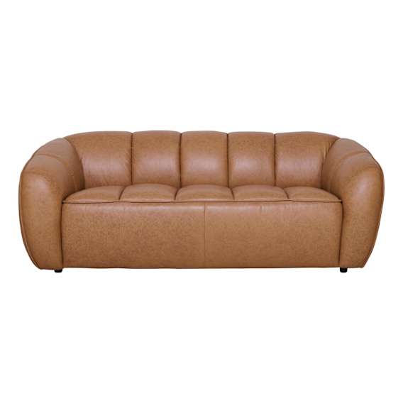 Phoebe 2.5 Seater Sofa in Urbane Leather Light Brown
