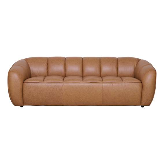 Phoebe 3 Seater Sofa in Urbane Leather Light Brown