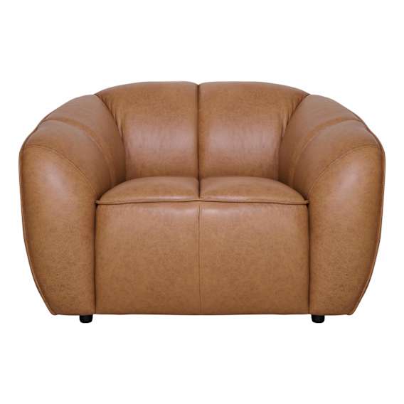 Phoebe Armchair in Urbane Leather Light Brown