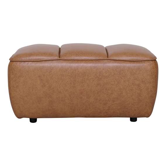 Phoebe Ottoman in Urbane Leather Light Brown