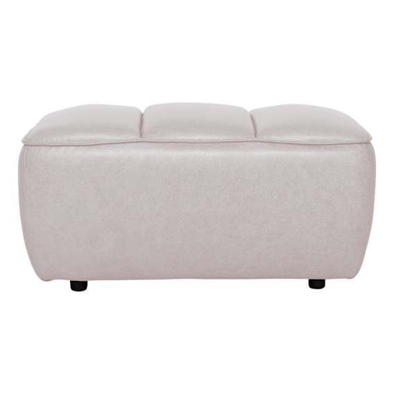 Phoebe Ottoman in Leather Frost