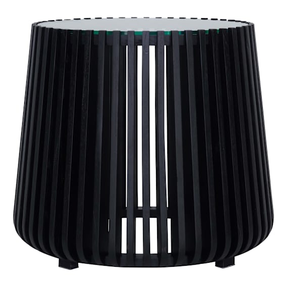 Pila Round Side Table 60cm in Black / Glass