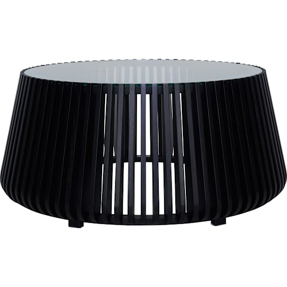 Pila Round Coffee Table 95cm in Black / Glass