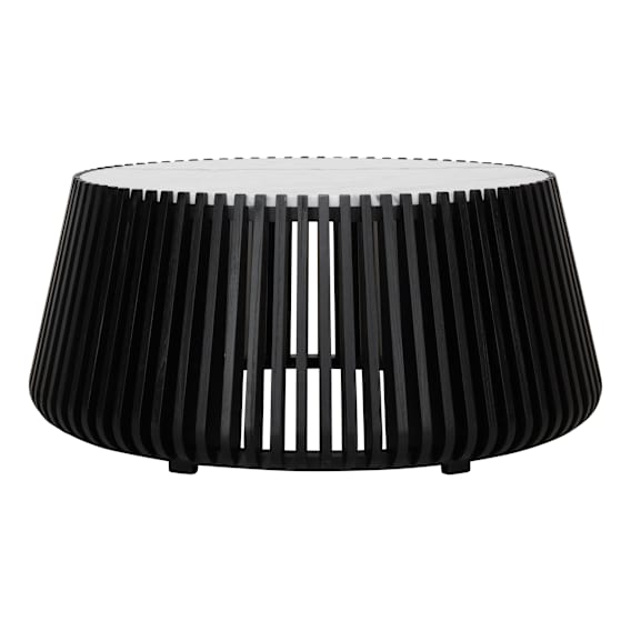 Pila Round Coffee Table 95cm in Carrara Marble / Black