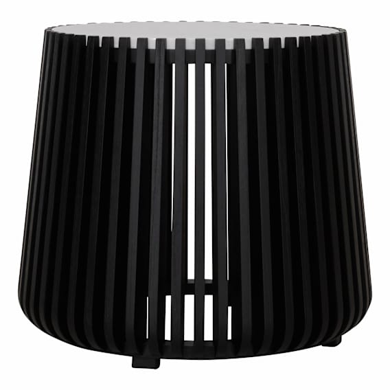 Pila Round Side Table 60cm in Carrara Marble / Black