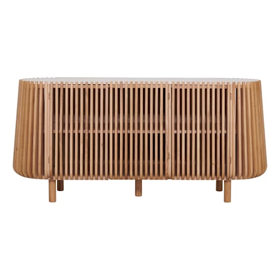 Pila Buffet 160cm in American Oak / Italian Travertine