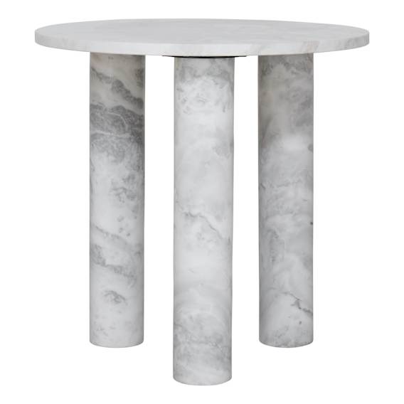 Piper Side Table 52cm in Moonstone Grey Marble