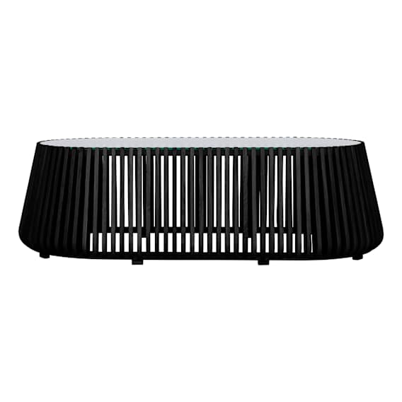Pila Oval Coffee Table 140cm in Black / Glass