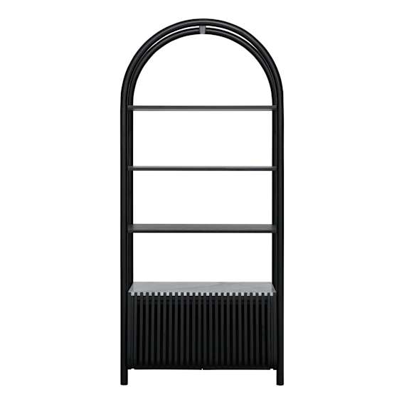 Pila Shelf Unit in Black / Carrara Marble