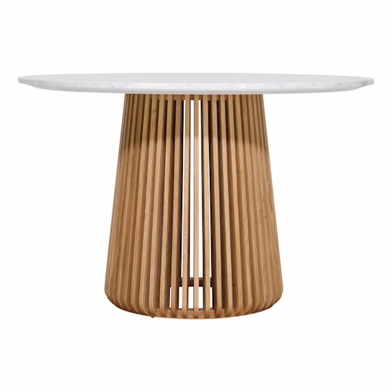 Pila Round Dining Table 120cm in American Oak / Carrara Marble