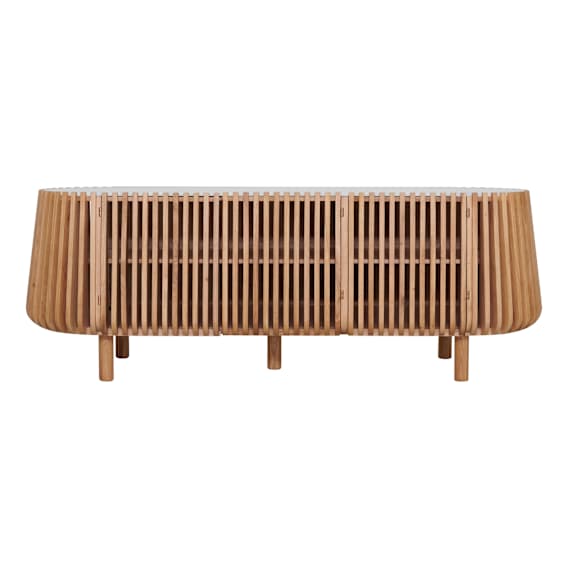 Pila Entertainment Unit 160cm in American Oak / Carrara Marble