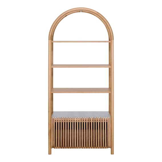 Pila Shelf Unit in American Oak / Carrara Marble