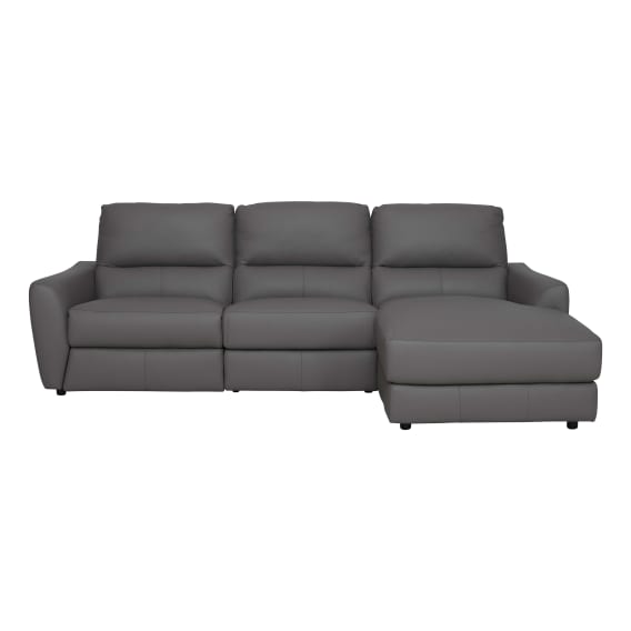 Portland 3 Seater Recliner Sofa + Chaise RHF in Dark Grey