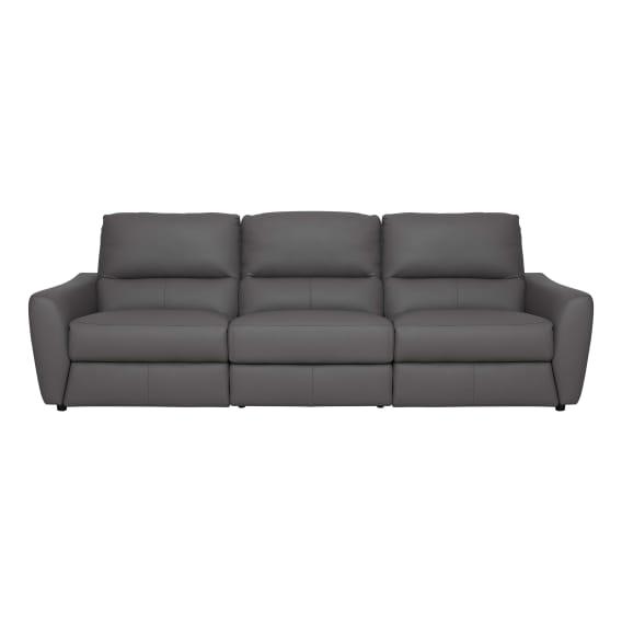 Portland 3 Seater Sofa with 2 Recliners in Leather Dark Grey
