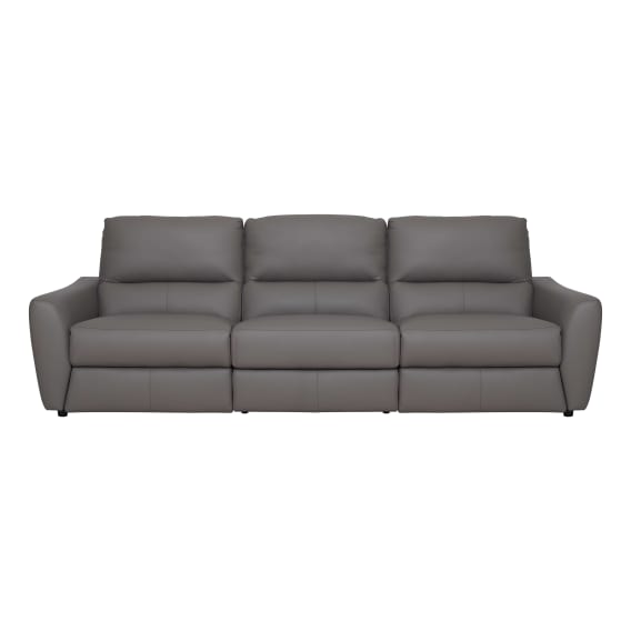 Portland 3 Seater Sofa with 2 Recliners in Leather Grey