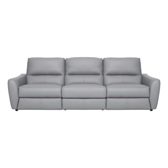 Portland 3 Seater Sofa with 2 Recliners in Leather Pewter