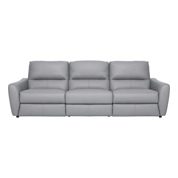 Portland 3 Seater Recliner Sofa in Leather Pewter