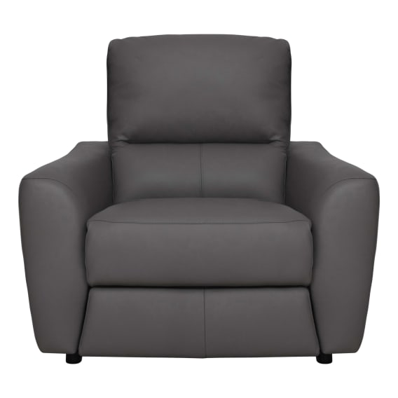Portland Recliner Armchair in Leather Dark Grey