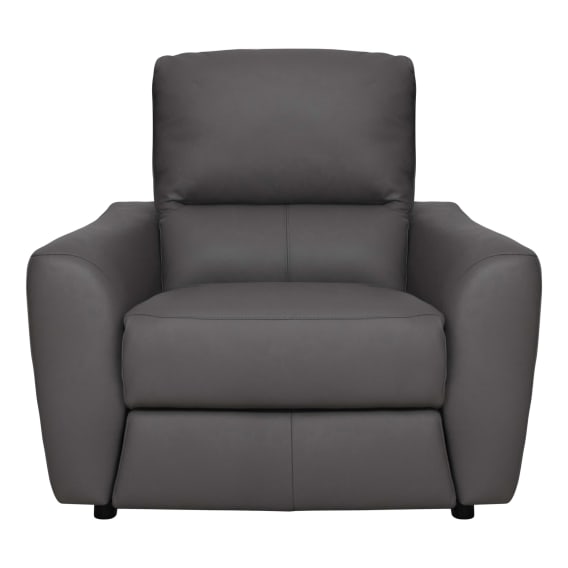 Portland Recliner Armchair in Leather Dark Grey
