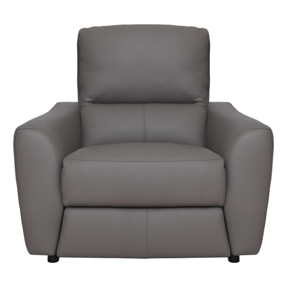 Portland Recliner Armchair in Leather Grey