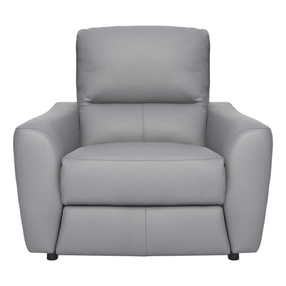 Portland Recliner Armchair in Leather Pewter