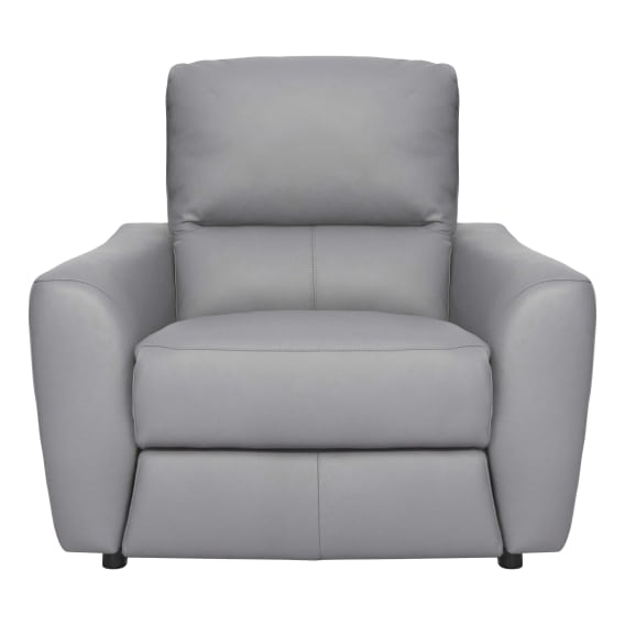 Portland Recliner Armchair in Leather Pewter