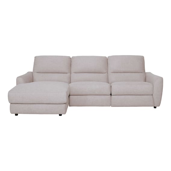 Portland 3 Seater Recliner Sofa + Chaise LHF in Belfast Beige