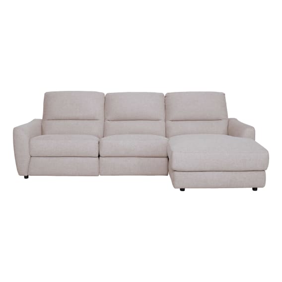 Portland 3 Seater Recliner Sofa + Chiase RHF in Belfast Beige