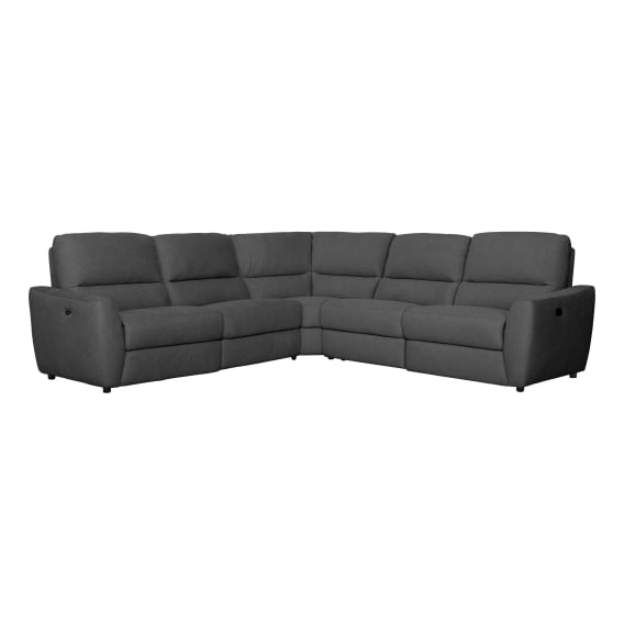 Portland Modular Sofa with 2 Recliners in Belfast Charcoal