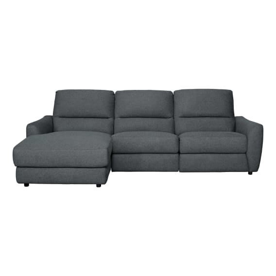 Portland 3 Seater Recliner Sofa + Chaise LHF in Belfast Charcoal