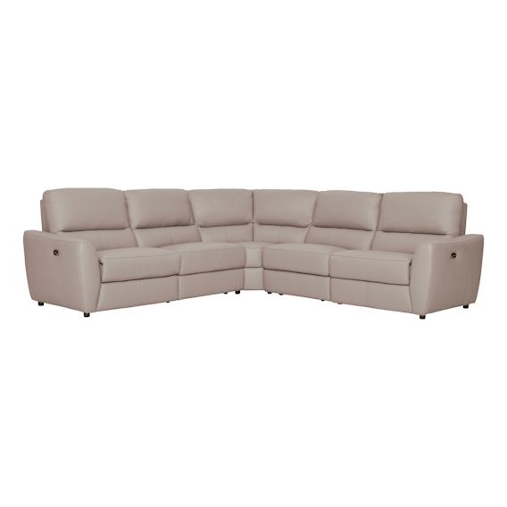 Portland Modular Recliner Sofa in Leather Light Mocha