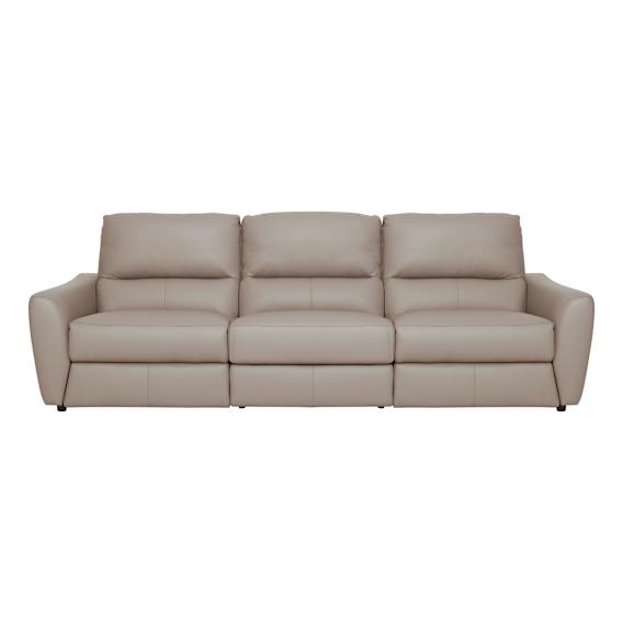 Portland 3 Seater Sofa with 2 Recliners in Leather Light Mocha