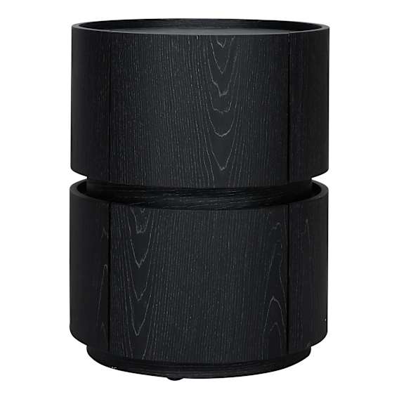 Polar Bedside Table in Black Oak