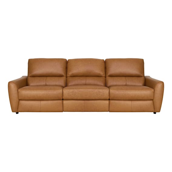 Portland 3 Seater Recliner Sofa in Urbane Leather Light Brown