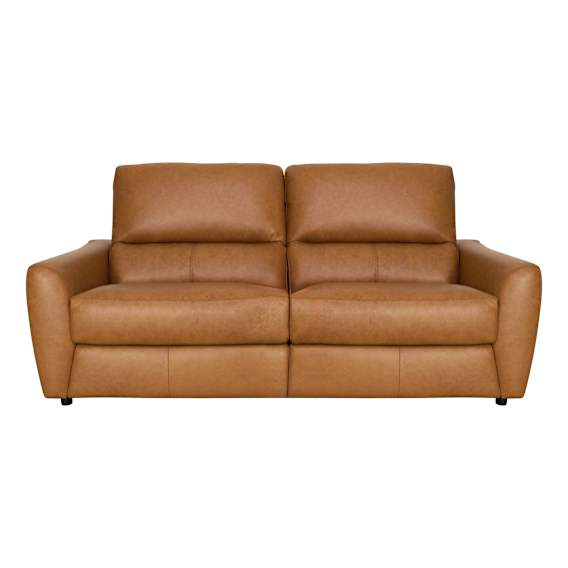 Portland 2 Seater Recliner Sofa in Urbane Leather Light Brown