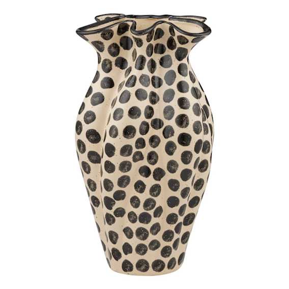 Raven Vase Small 19.5x37cm in Ivory / Black