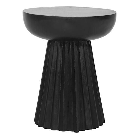 Remi Round Side Table 38x45cm in Mangowood Black