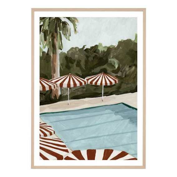 Resort Umbrellas Design 1 Framed Print in 87 x 122cm