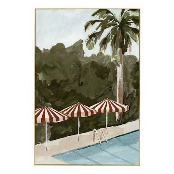 Resort Umbrellas Design 2 Box Framed Canvas in 82 x 122cm