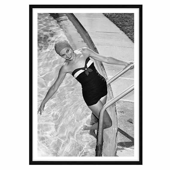 Retro Living Lively Framed Print in 118 x 165cm Black