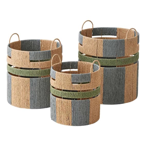 Ryhll Baskets Set of 3 in Green / Blue