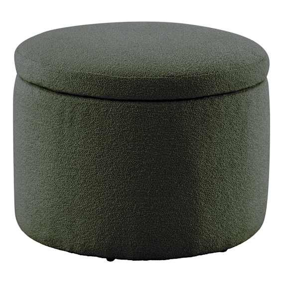Ria Round Storage Ottoman 60cm in Het Green